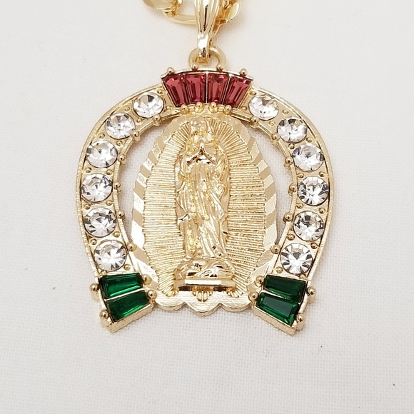 On sale! Shoe Horse Religious Men's Necklace. 14K Gold Plated. New - Picture 6 of 6